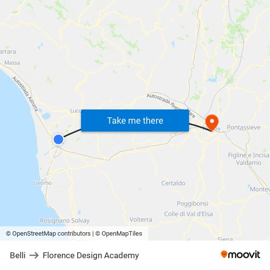 Belli to Florence Design Academy map