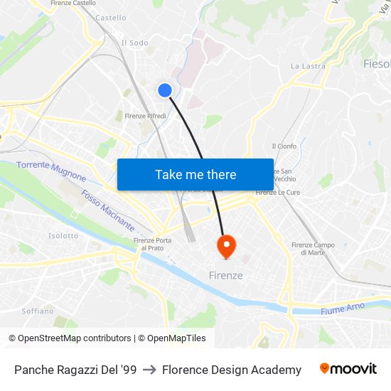 Panche Ragazzi Del '99 to Florence Design Academy map