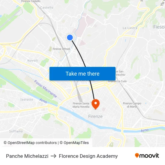 Panche Michelazzi to Florence Design Academy map