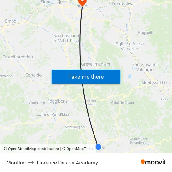 Montluc to Florence Design Academy map