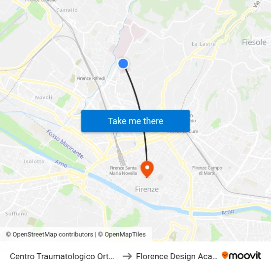 Orthopedic Trauma Center to Florence Design Academy map
