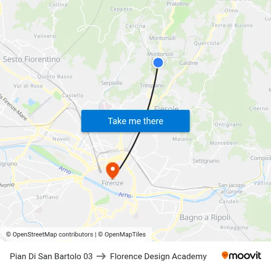 Pian di San Bartolo 03 to Florence Design Academy map