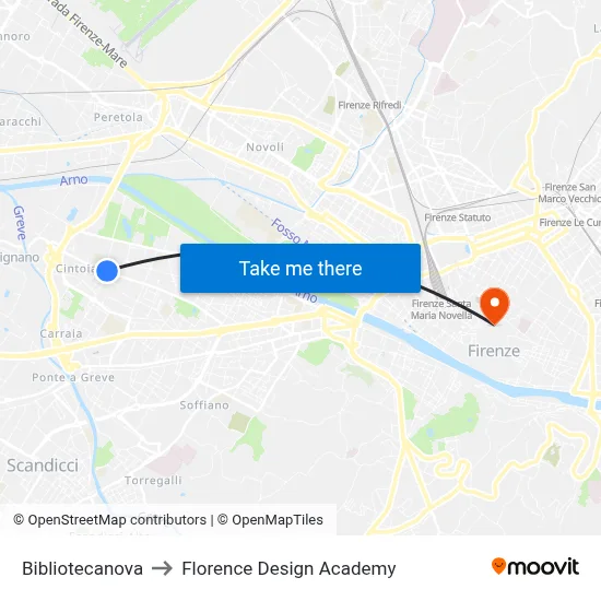 New Library to Florence Design Academy map