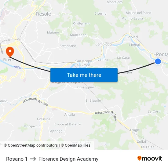 Rosano 1 to Florence Design Academy map