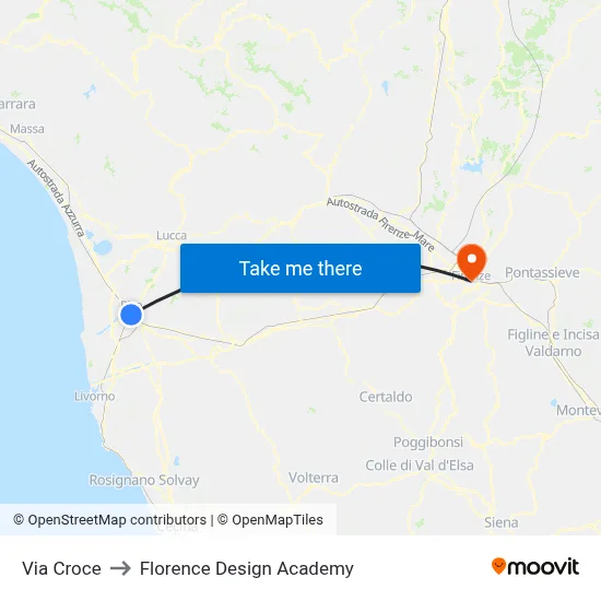 Cross Street to Florence Design Academy map