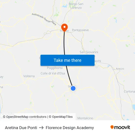 Aretina Two Bridges to Florence Design Academy map