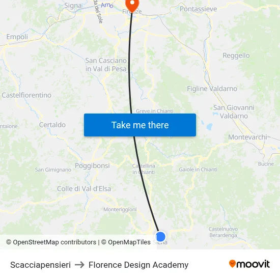 Scacciapensieri to Florence Design Academy map