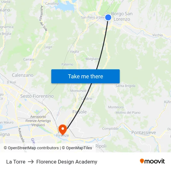 The Tower to Florence Design Academy map
