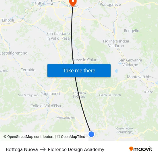 New Shop to Florence Design Academy map
