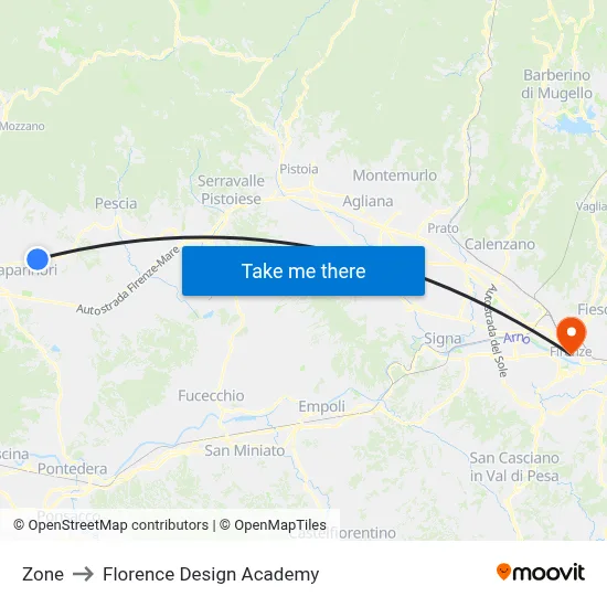 Zone to Florence Design Academy map