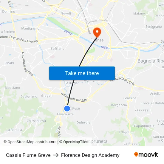 Cassia Greve River to Florence Design Academy map