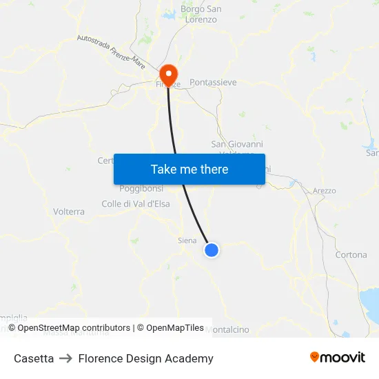 Little House to Florence Design Academy map