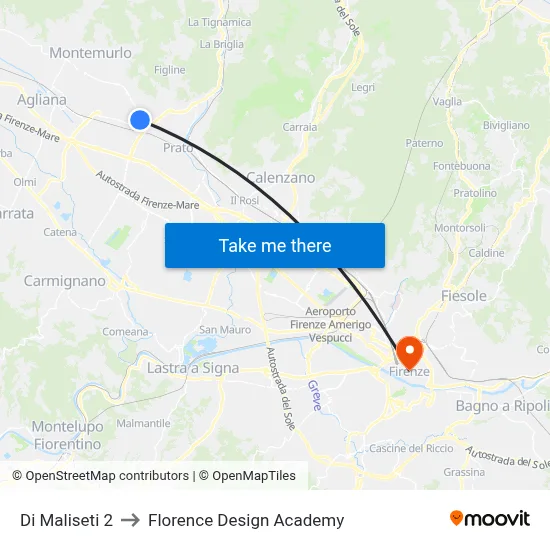 Maliseti 2 to Florence Design Academy map