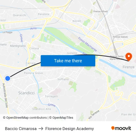 Baccio Cimarosa to Florence Design Academy map