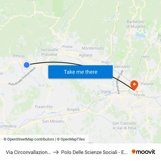 Via Circonvallazione, 118 to Polo Delle Scienze Sociali - Edificio D6 map