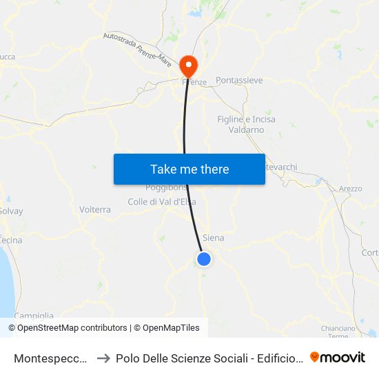 Montespecchio to Polo Delle Scienze Sociali - Edificio D6 map