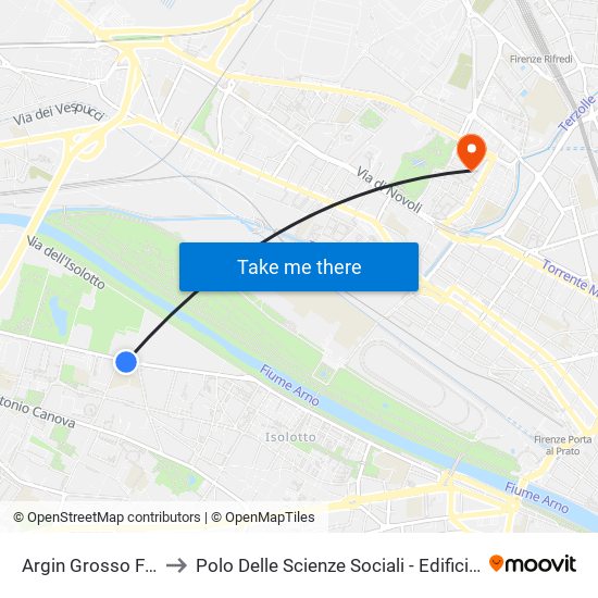 Argin Grosso Fedi to Polo Delle Scienze Sociali - Edificio D6 map