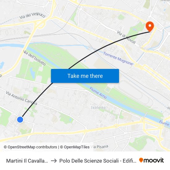 Martini Il Cavallaccio to Polo Delle Scienze Sociali - Edificio D6 map