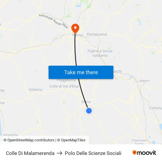 Colle Di Malamerenda to Polo Delle Scienze Sociali map