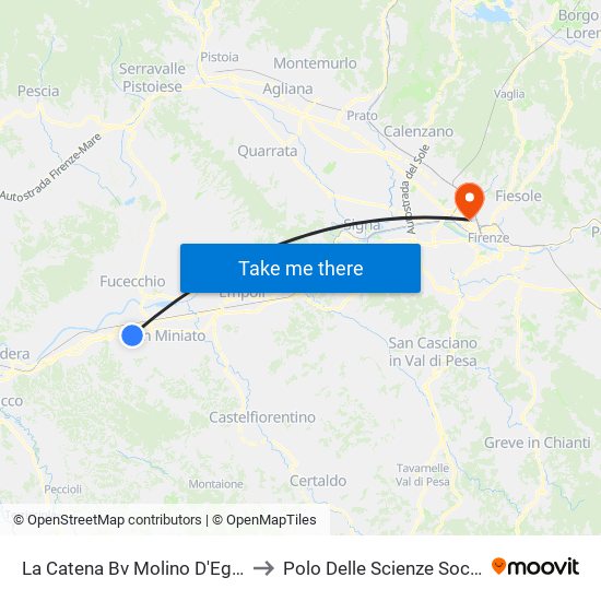 La Catena Bv Molino D'Egola to Polo Delle Scienze Sociali map