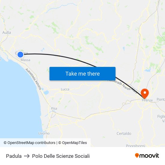 Padula to Polo Delle Scienze Sociali map