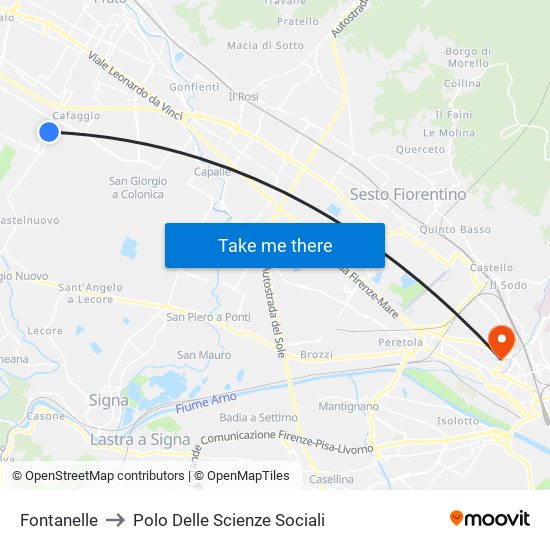 Fontanelle to Polo Delle Scienze Sociali map