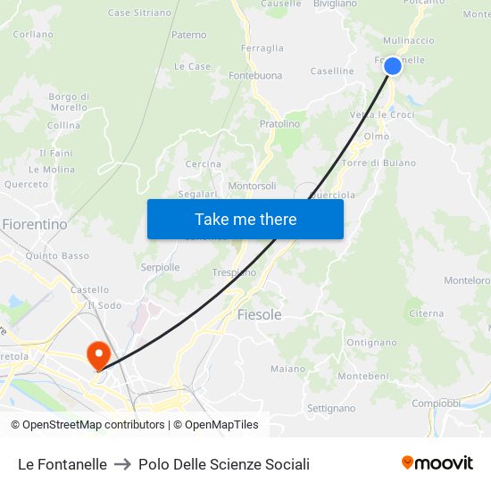 Le Fontanelle to Polo Delle Scienze Sociali map