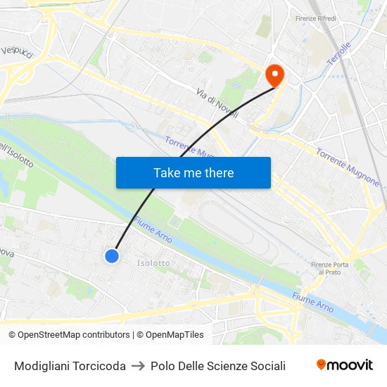 Modigliani Torcicoda to Polo Delle Scienze Sociali map