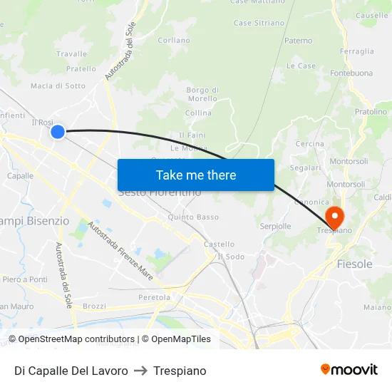 Di Capalle Del Lavoro to Trespiano map