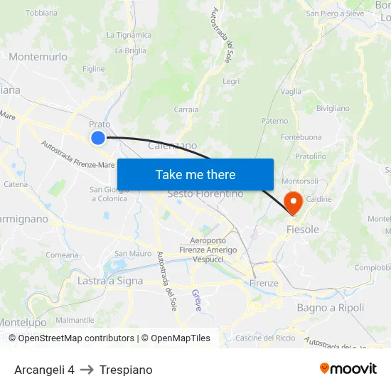 Arcangeli 4 to Trespiano map