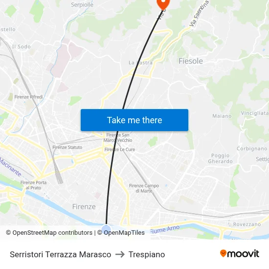 Serristori Terrazza Marasco to Trespiano map