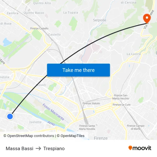 Massa Bassi to Trespiano map
