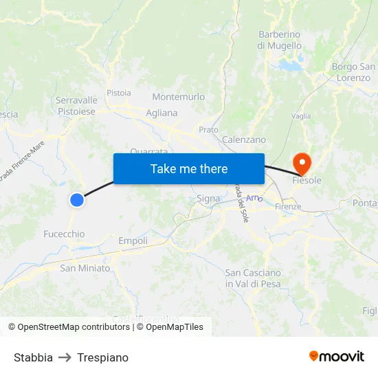Stabbia to Trespiano map