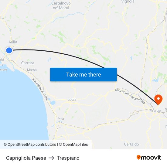 Caprigliola Paese to Trespiano map