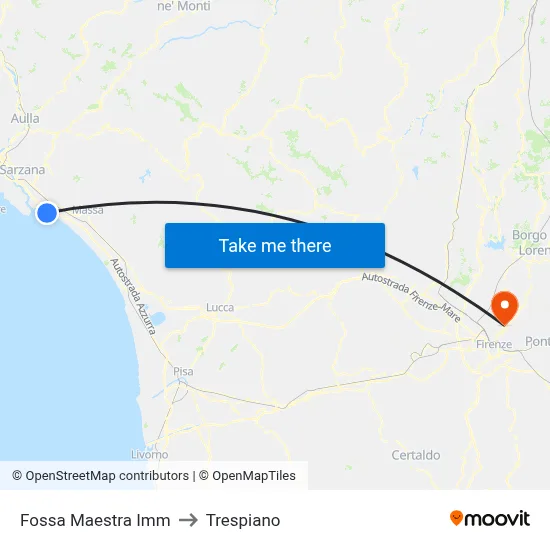 Fossa Maestra Imm to Trespiano map
