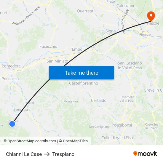 Chianni Le Case to Trespiano map
