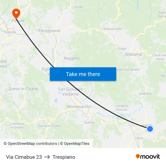 Via Cimabue 23 to Trespiano map