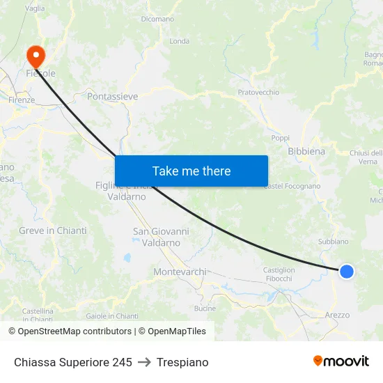 Chiassa Superiore 245 to Trespiano map