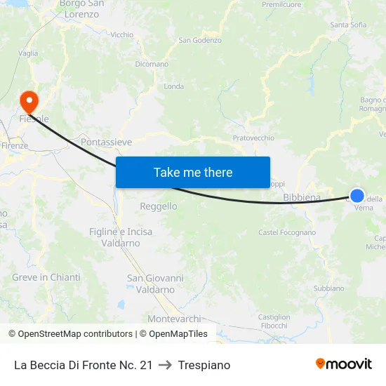 La Beccia Di Fronte Nc. 21 to Trespiano map