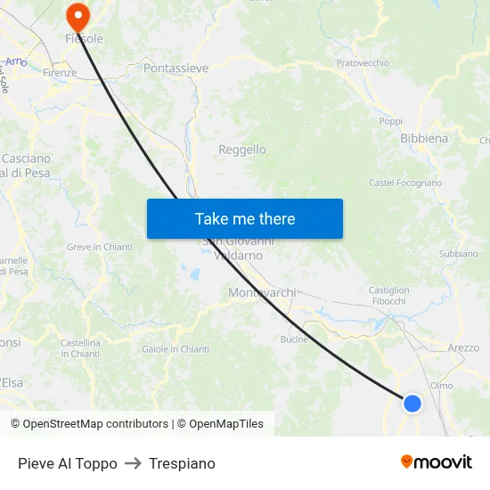 Pieve Al Toppo to Trespiano map
