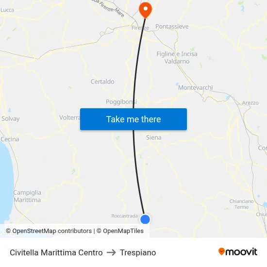 Civitella Marittima Center to Trespiano map