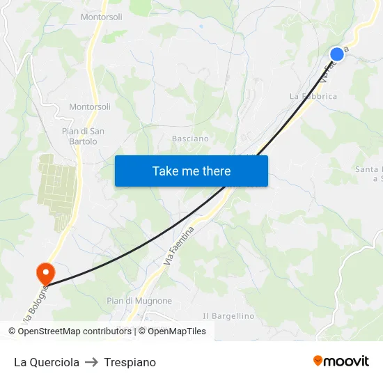 La Querciola to Trespiano map