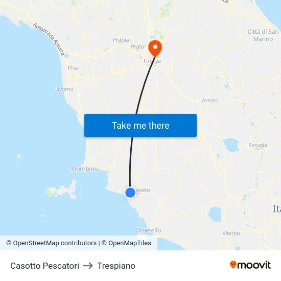 Casotto Pescatori to Trespiano map