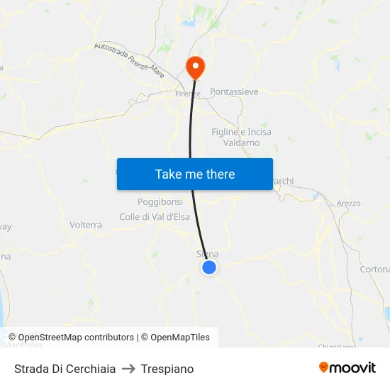 Strada Di Cerchiaia to Trespiano map