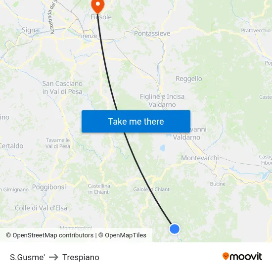 San Gusme to Trespiano map
