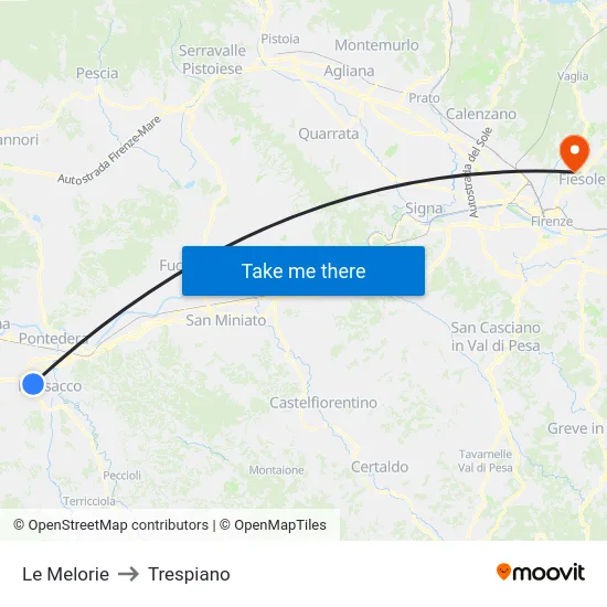 Le Melorie to Trespiano map