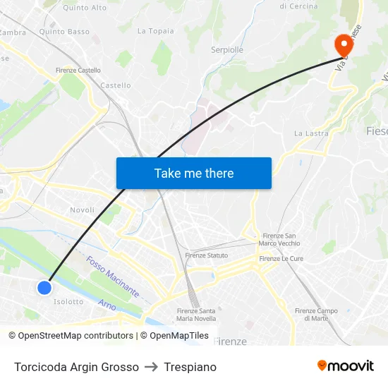 Torcicoda Argin Grosso to Trespiano map