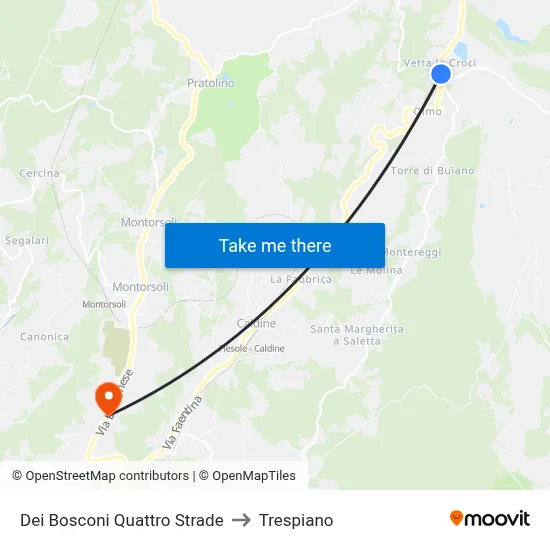 Bosconi Four Roads to Trespiano map