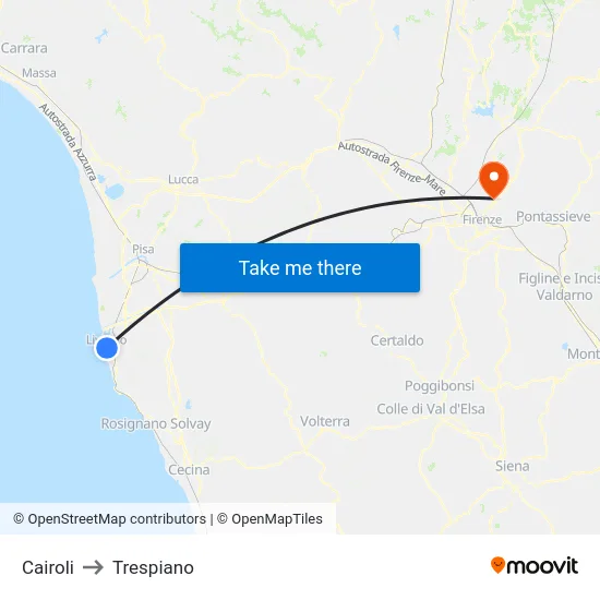 Cairoli to Trespiano map