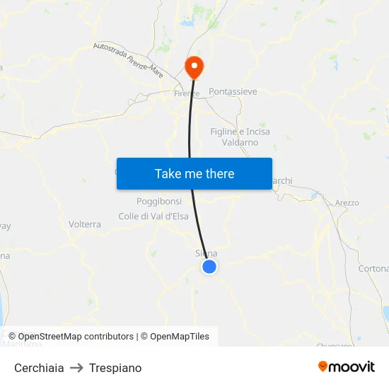 Cerchiaia to Trespiano map